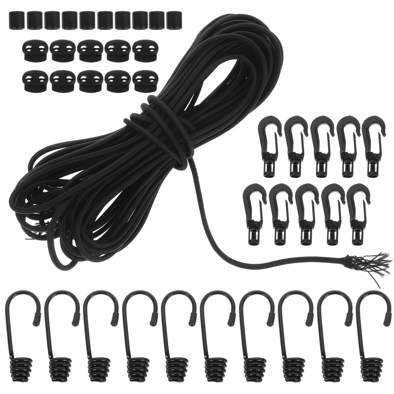 

1Set Versatile Elastic Cord with Hooks High Stretch Tie Down Straps for Boat Trailer Kayak Roof Rack Cargo Securing Camping
