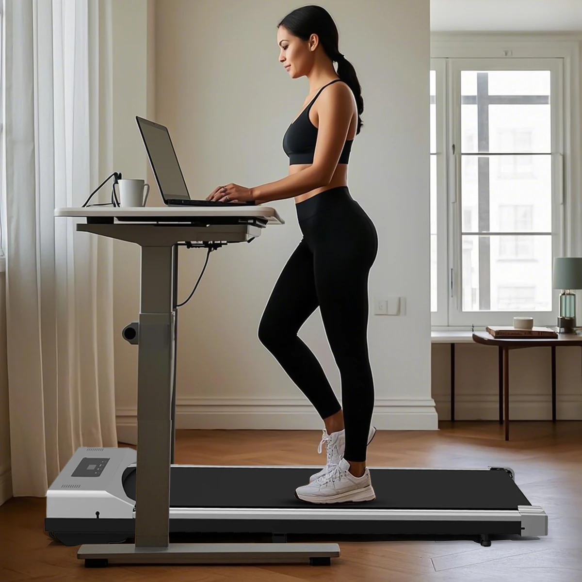 Walking Pad Smart Under Desk Treadmill Walking Jogging Machine with Blue Tooth Speaker Remote Control