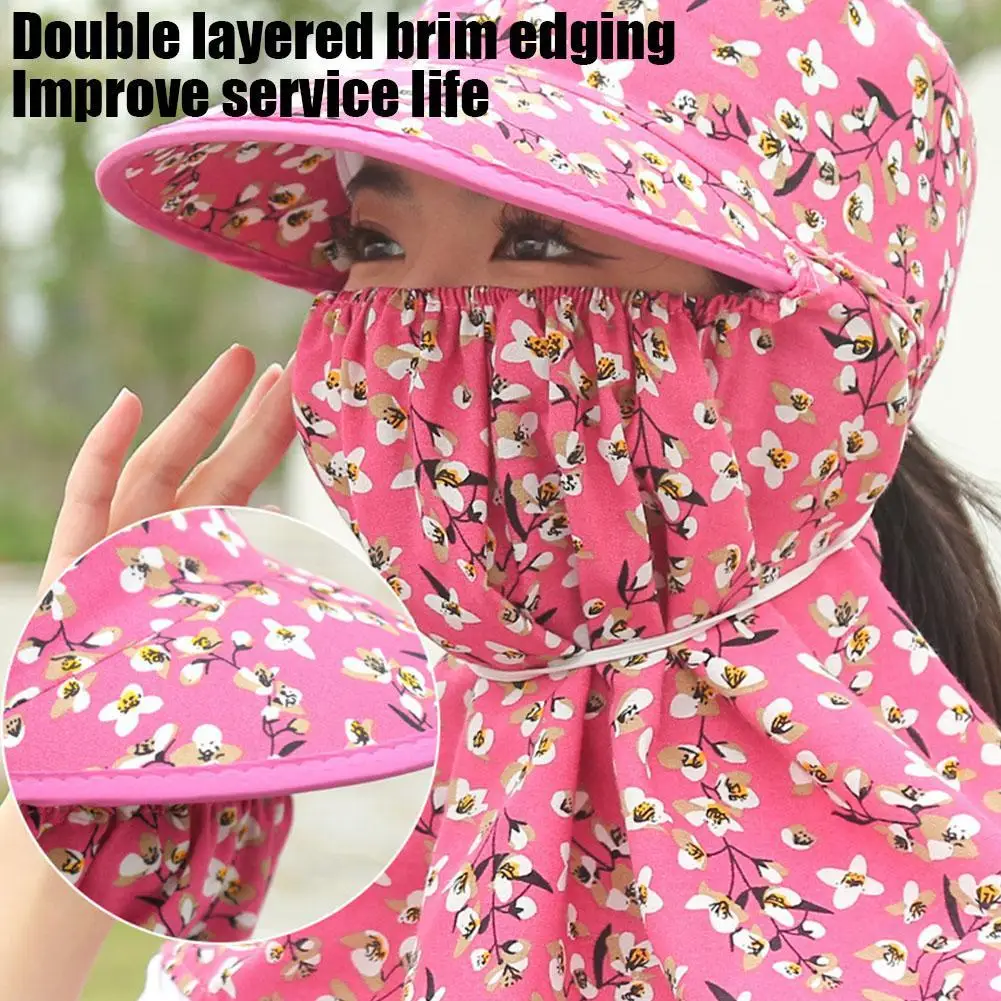 UV Proof Sunscreen Mask 3D Brim Open Hair Hole Face Neck Cover Scarf Head Cover Sun Protection Cycling Face Mask Outdoor