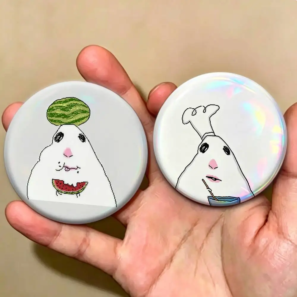 FUNNY H-Hamster Caveman   Badges Creative Tinplate Button PinsBrooch Badge Clothes Backpack
