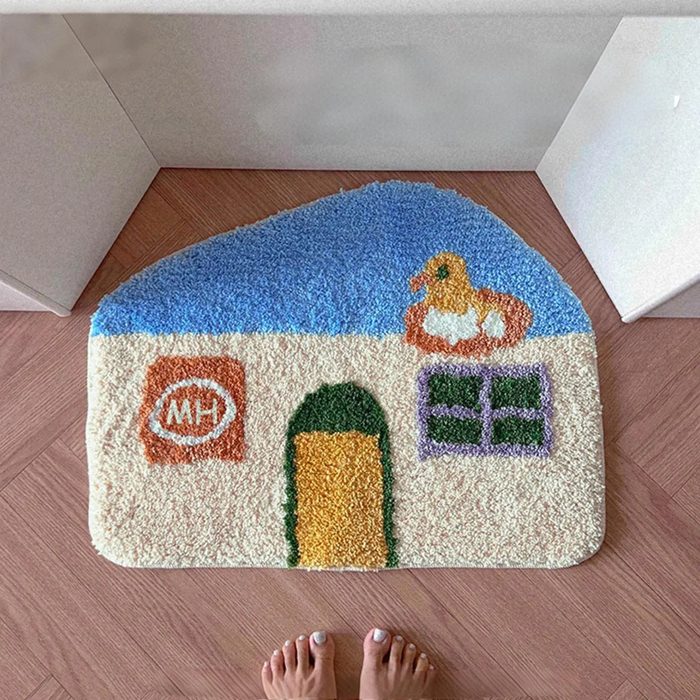 Vikama casa dos desenhos animados tapete de pelúcia anti deslizamento absorvente de água para hall de entrada quarto e quarto das crianças decoração casa