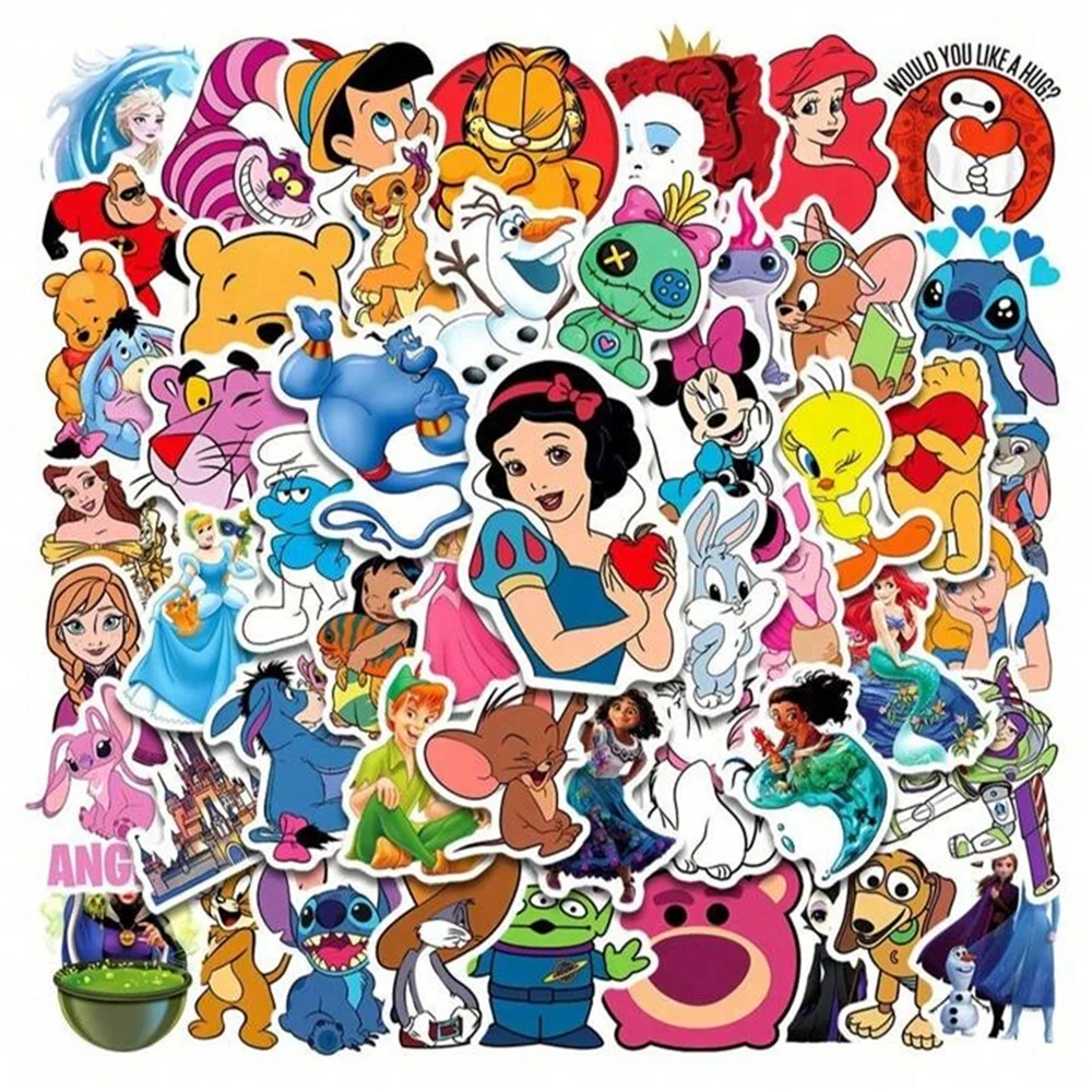 50 PCS Disney Cute Stitch Anime Stickers Classic Popular Cha