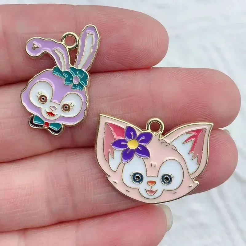 10pcs Alloy Charm Cartoon Cat And Rabbit Earring Pendant DIY Keychain Necklace Jewelry Accessories Kawaii Charms Earring Charms