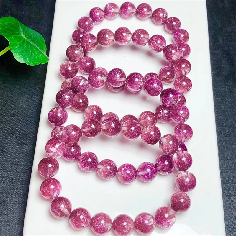 Natural Purple Copper Super Seven Quartz Bracelet Handmade Crystal Jewelry Stretch Bangle Children Birthday Gift 1pcs 10/12MM