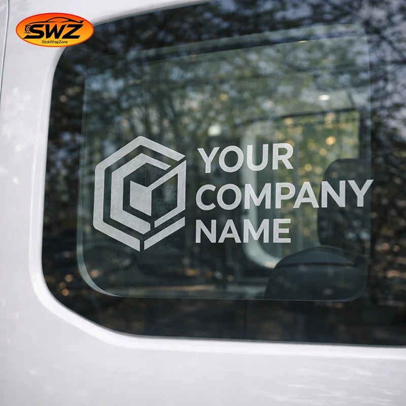 Custom Business Logo Sticker – Professional Large Size Branding Vinyl Decal for Car, Window, Glass & More, Waterproof PVC
