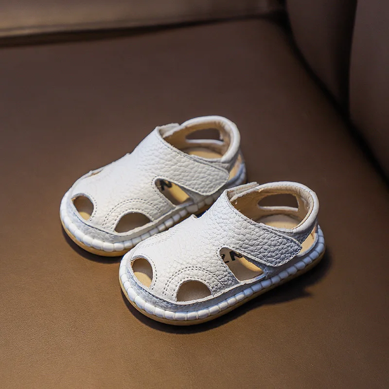 

Summer Genuine Leather Baby Girls Sandals Breathable and Non-slip Baby Shoes Cowhide Newborn Boys Indoor Shoes