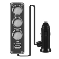3 WAY MULTI SOCKET CAR CIGARETTE LIGHTER SPLITTER USB PLUG CHARGER DC 12V/24V Triple ADAPTER With USB Port XY