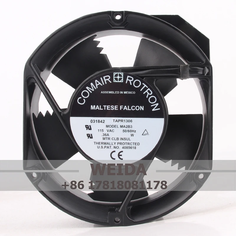 Case Fan Dual Ball Bearing for COMAIR MA2B3 172*150*50MM 115V 0.36A 17251 Cabinet Inverter Cooling Fan