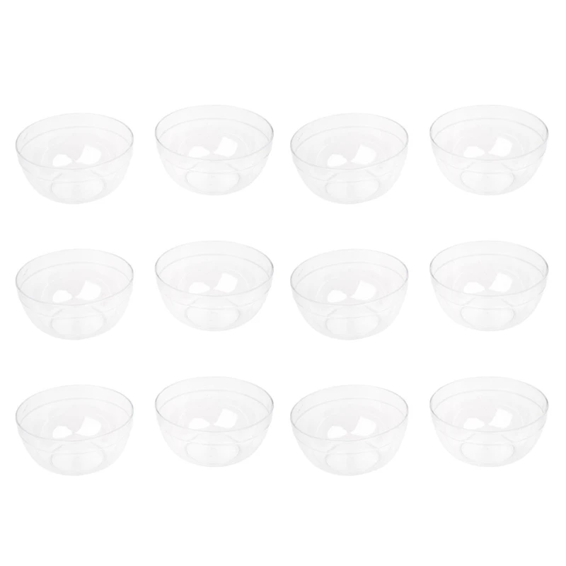 

Women 9Cm X 4.5Cm DIY Facial Clear Plastic Mask Bowl Mixer Holder 12Pcs