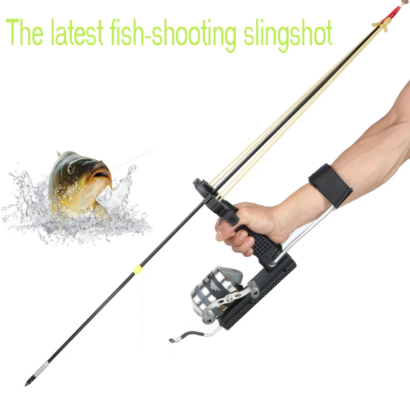 

2023 New Fish Shooting Slingshot Set Fish Dart Fishing Wheel Fish Archery Integrated Bow for Ourdoor Shooting and Hunting