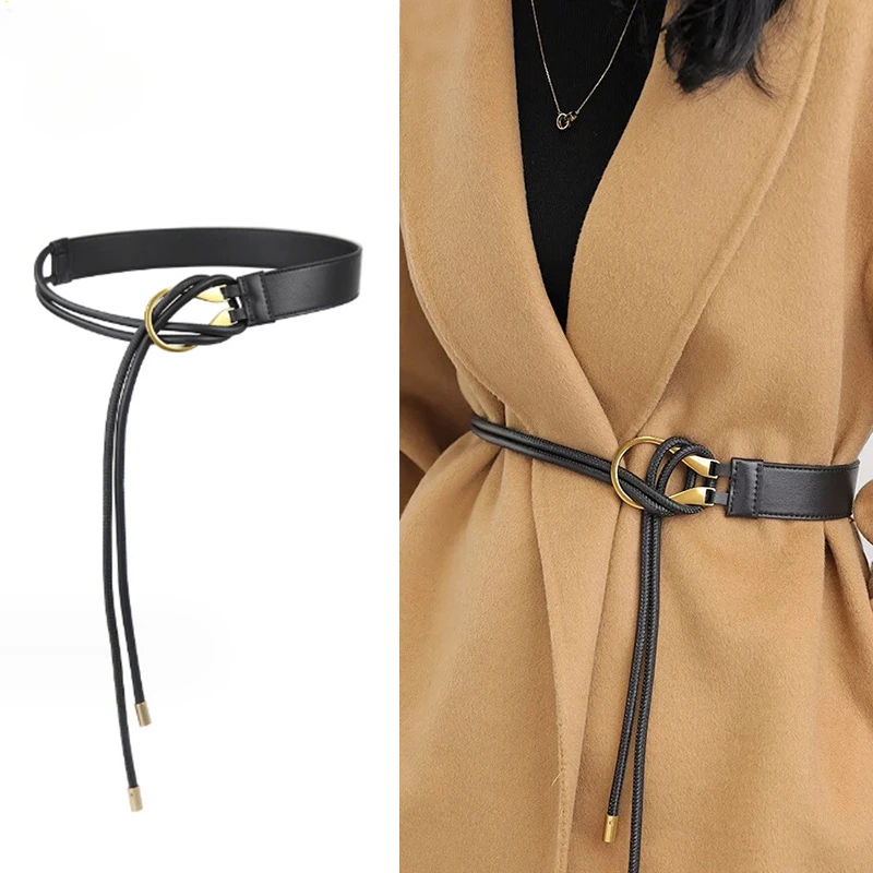 Women's Belts Are Versatile in All Seasons Sheepskin Knotted Belts Female Belt Leather Belts for Women