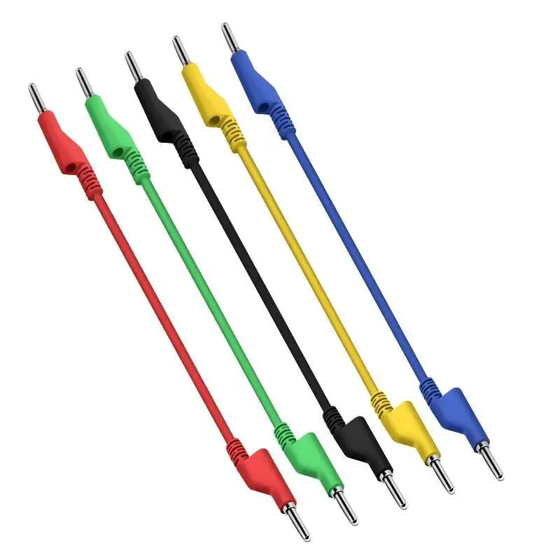 قابس موز برأسين 4 مللي متر ، 1 متر ، 2.5 مم ، 20 أمبير ، سلك اختبار الطاقة ، هلام السيليكا #5