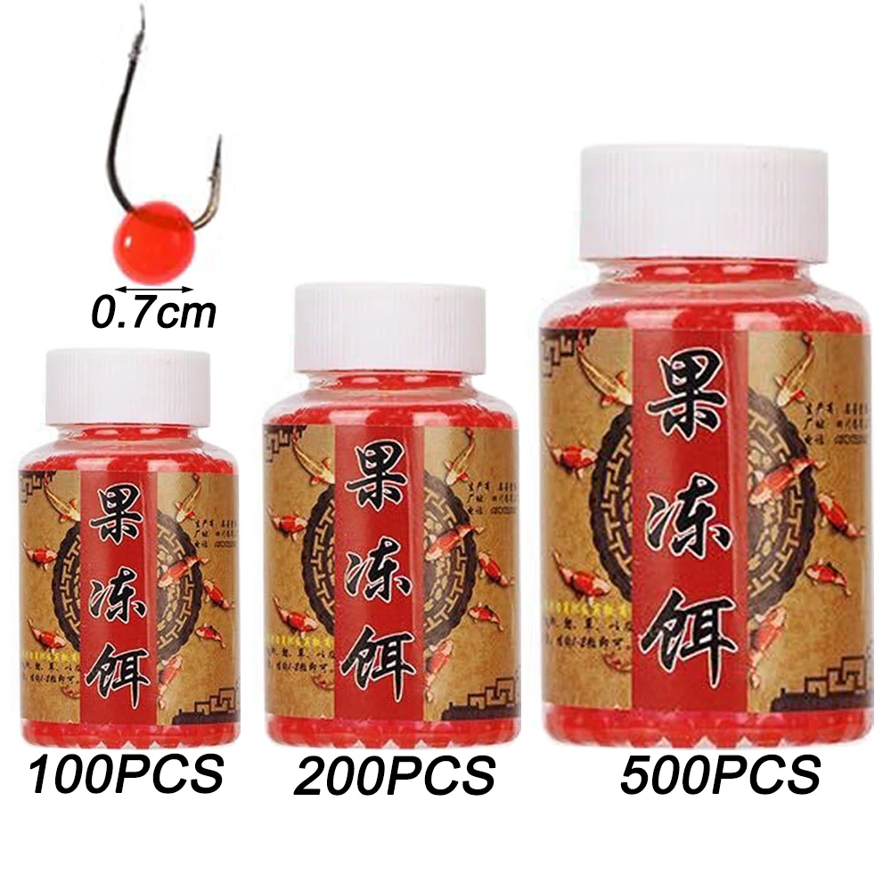 Jelly Bait 100PCS 200PCS 500PCS Granular Fishing Food Aquatic Feed Carp Pesca Attractant Flavor Elastic Nutrition Soft Lure