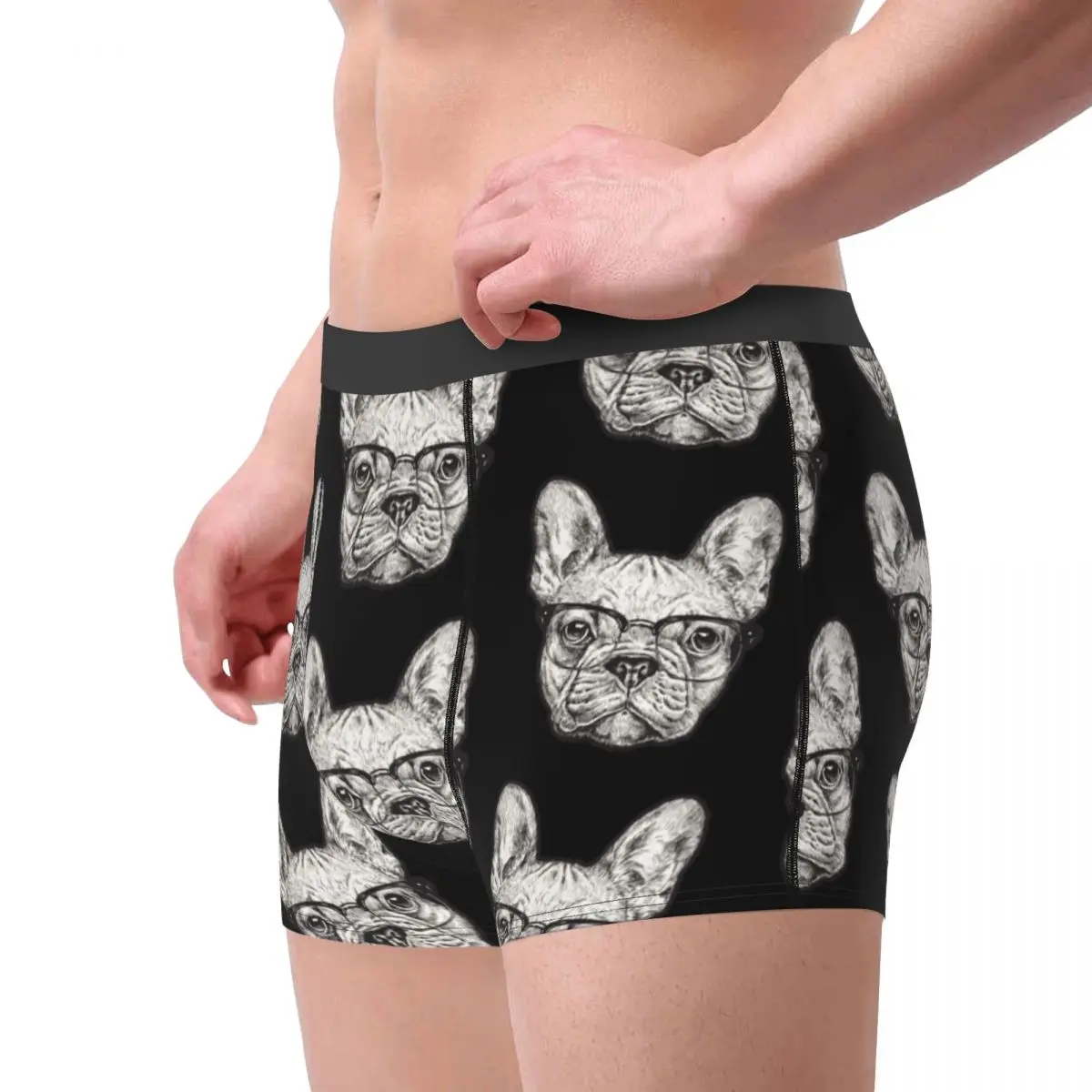 French Bulldog Cute Pattern Men Underwear Dog Boxer Shorts Panties Sexy Soft Underpants for Homme Plus Size