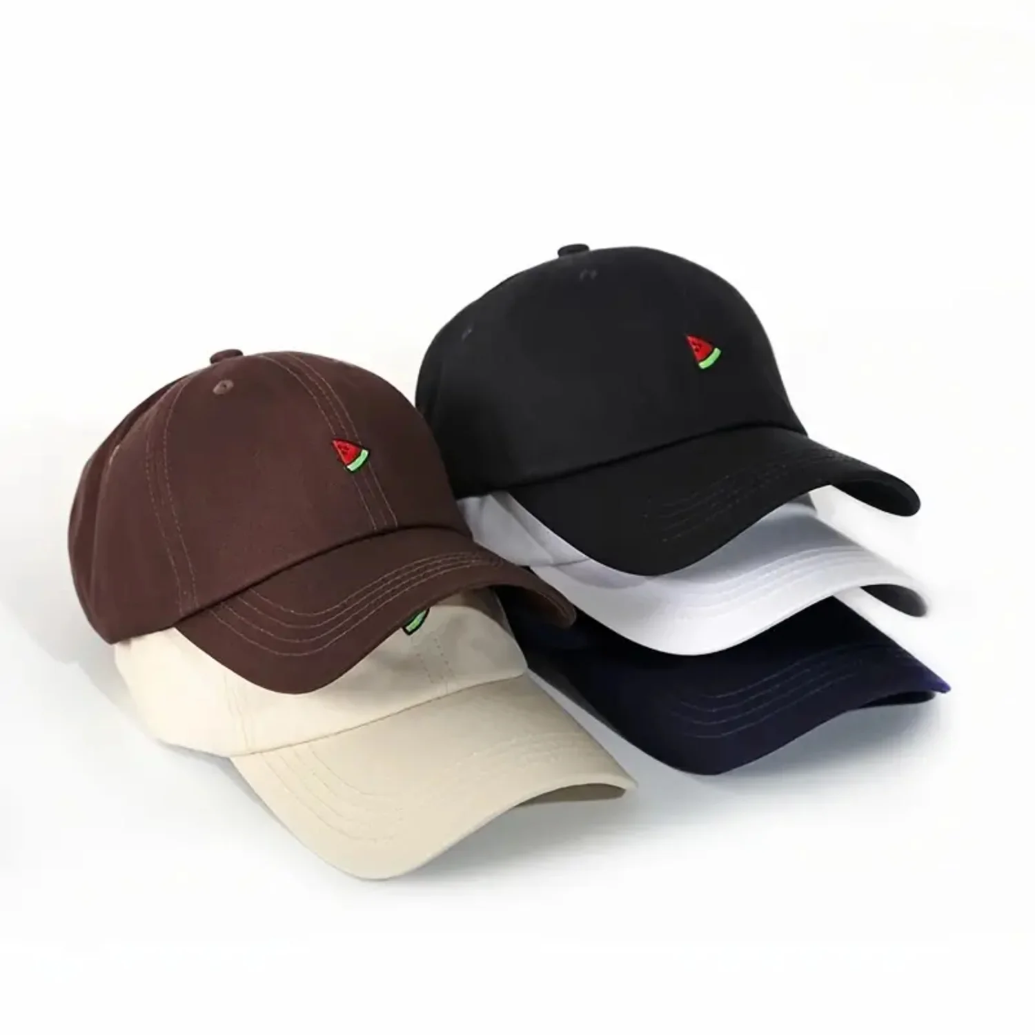 

Solid Color Fruit Embroidery Baseball Cap Female Casual Soft Top Hat Outdoor Adjustable Hat For Women Girls Defensive bat