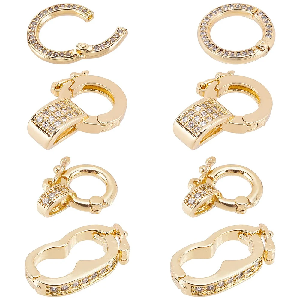 

5/10/20pcs Brass Micro Pave Clear Cubic Zirconia Twister Clasps for DIY Jewelry Bracelets Necklace Connector Making Accessories