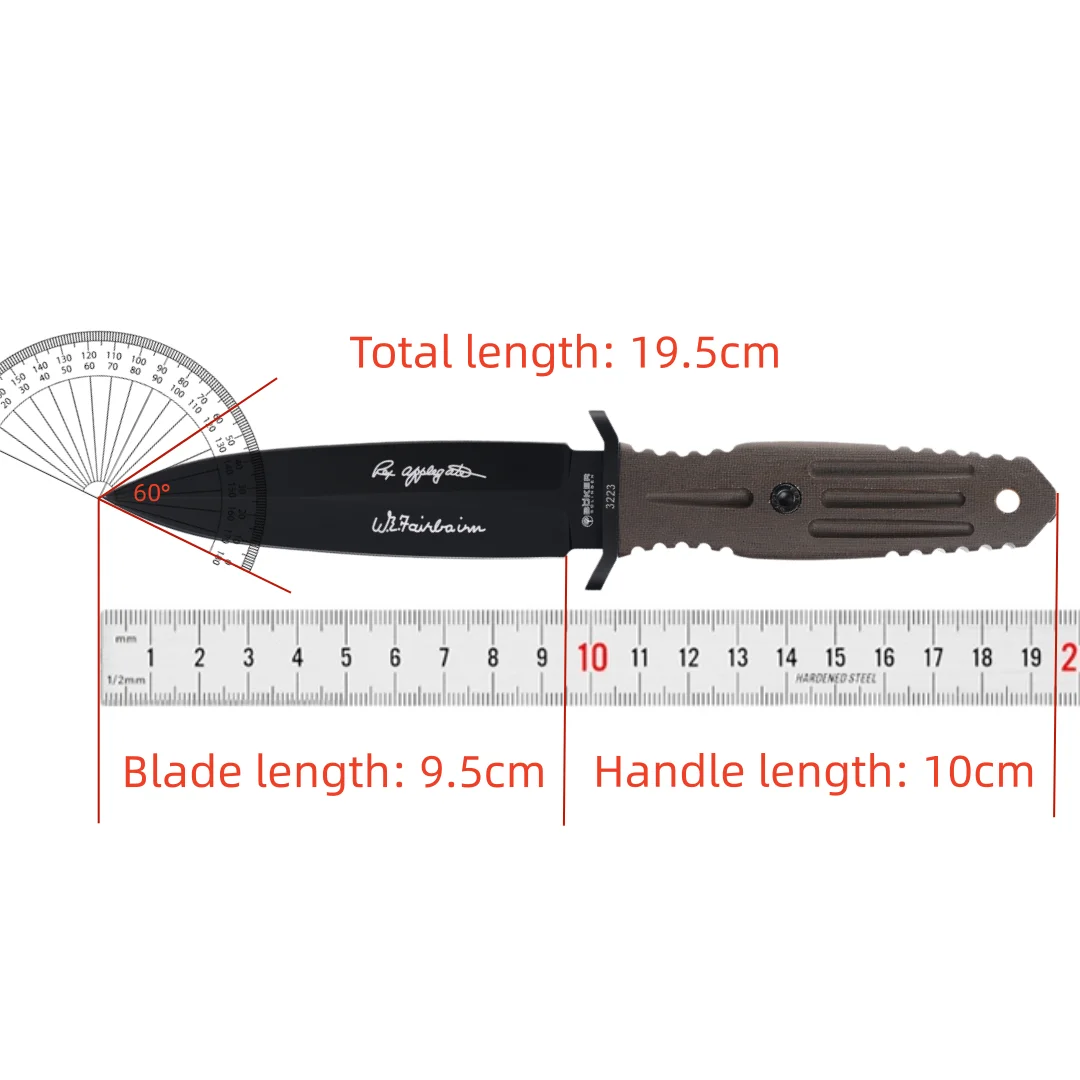 Camping Abenteuer Notfallmesser Mikata Griff taktisches kleines gerades Messer, Bergsteigen Angelschnur Schneidwerkzeug