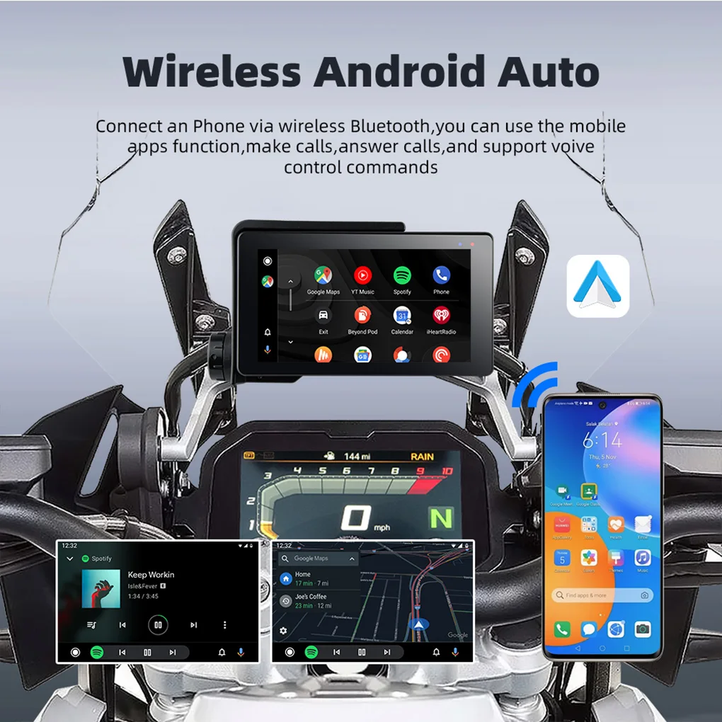 For BMW R1200GS R1250GS ADV 6.5in CarPlay Motorcycle Wireless CarPlay Android Auto Digital Dashboard Display Screen