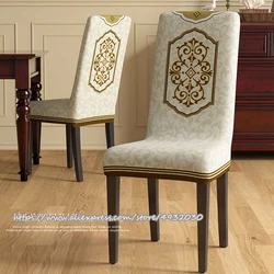 Luxury high-end straight back chair cover Household chair cover Thickened universal European style dining chair cover