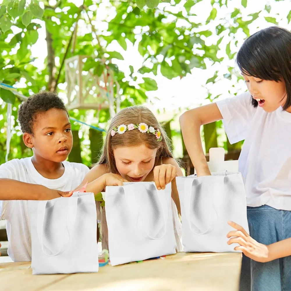 Herbruikbare boodschappentassen, 72 stuks mini-sublimatie blanco canvas tassen, ideaal voor doe-het-zelf, feesten en evenementen (8,5 x 8)