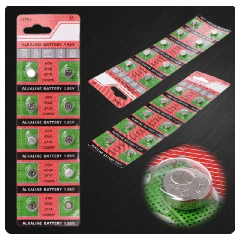 10-100PCS Watch Coin Battery AG4 377A 377 LR626 SR626SW SR66 LR66 Button Cell Batteries Toys Remote Camera