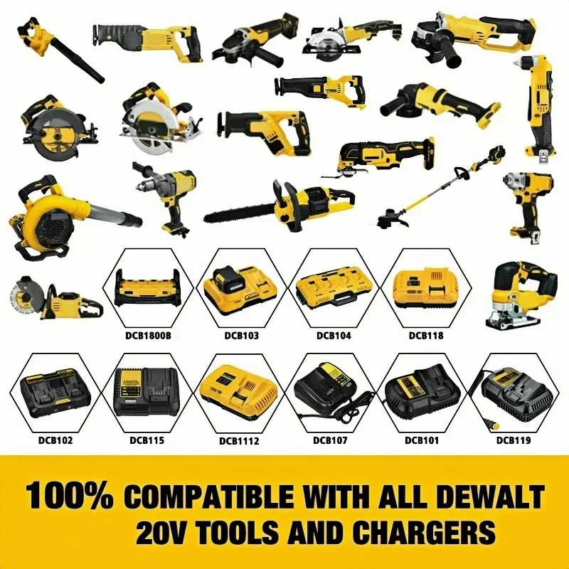 18V Dewai 3,0Ah-7,0Ah lithiová baterie pro elektrické nářadí, dobíjecí, vhodné pro modely DCB200- DCB203- DCB206- DCB205- DCB204 - náhled 2