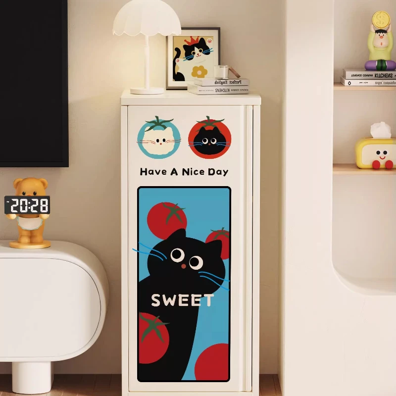 

Dopamine tin storage cabinet Children's bedside cabinet Living room multi-layer floor locker Dust-proof single door Snack cabine