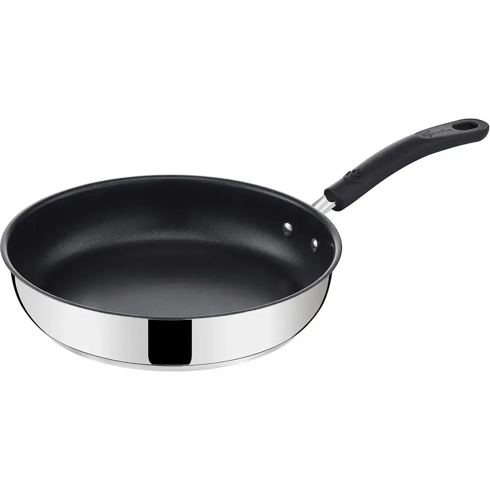 Durable Non-Slip 26cm Grey Induction-Ready Frying Pan with 18/10 Steel