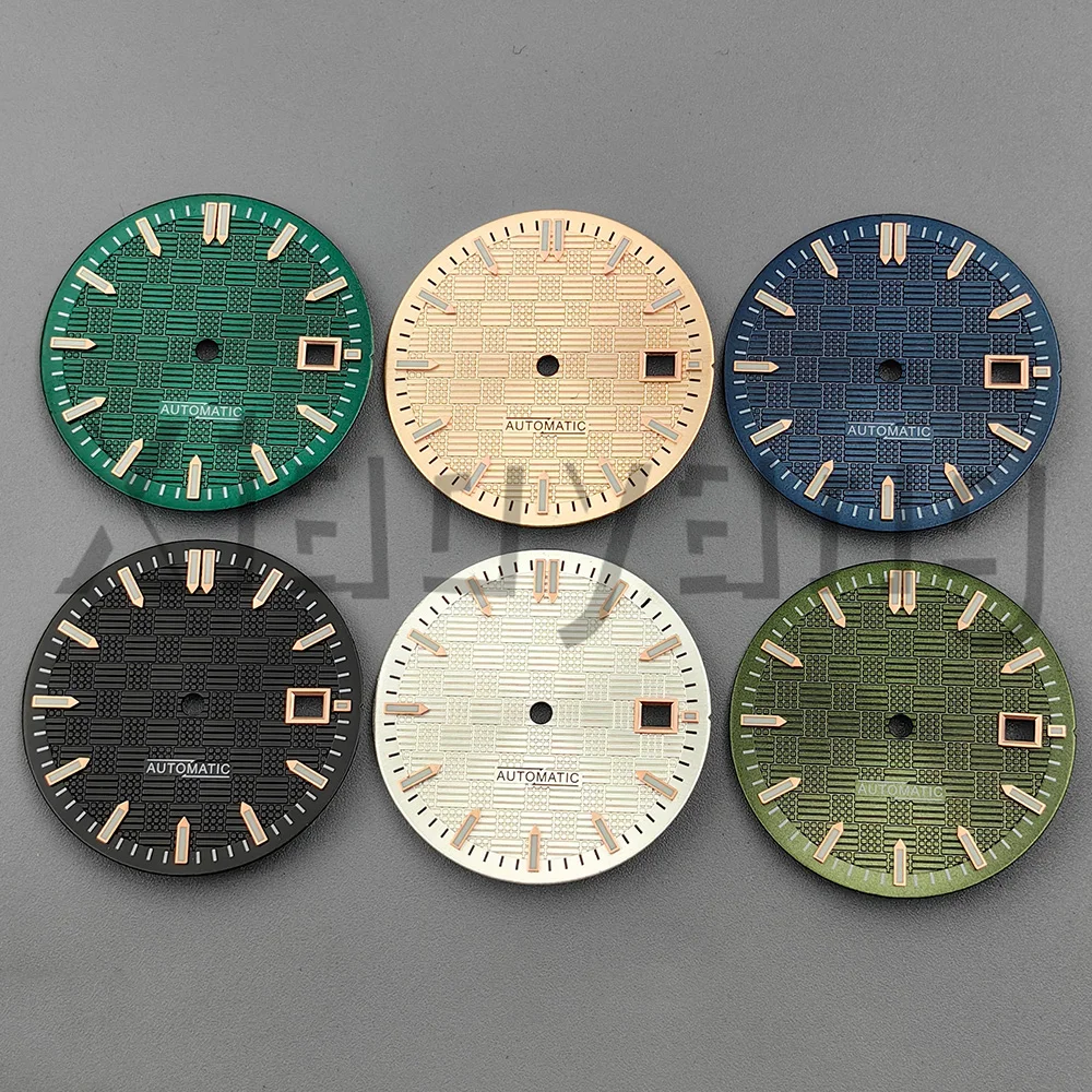31mm Engineer Style Sterile Watch Dial Blue/green/black 3D Pattern Texture White Rose NH35 Watch Face Silver Gold Rose Time Mark
