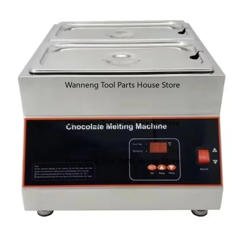 Commercial Stainless Steel Electric 2 Pot Chocolate Tempering Machine Small Automatic Chocolate Butter Melting Machine