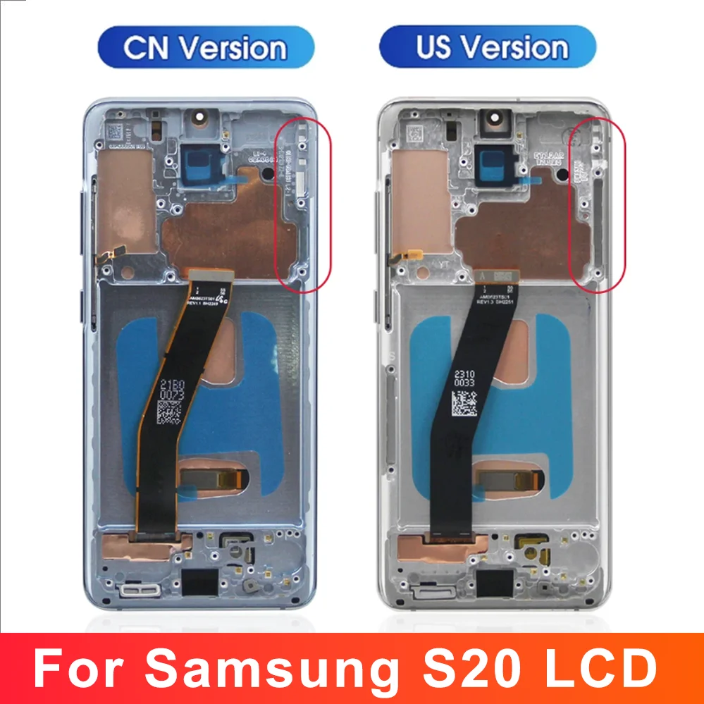 S20 5G TFT Quality Display for Samsung S20 5G G981 G981F SM-G981F/DS Lcd Display Touch Screen with Frame Digitizer Assembly