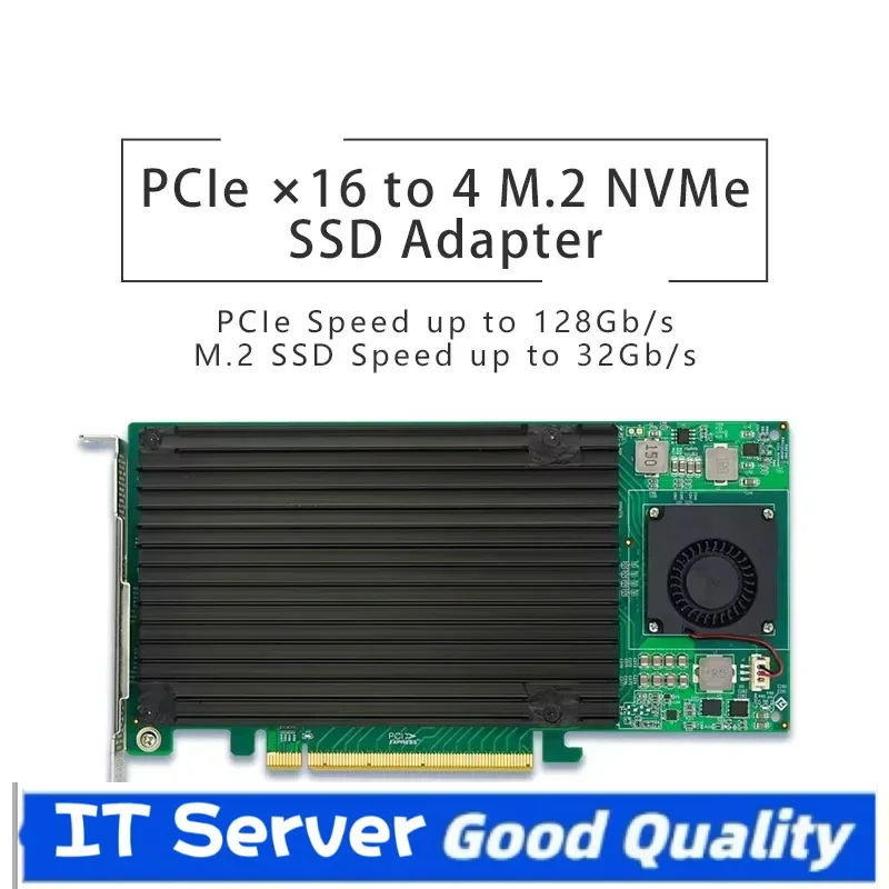 4 M.2 NVMe SSD PCIe X16 Adapter with PLX 8747 PCI Express 3.0 X16 Switch to 4 Ports M.2 Adapter Card