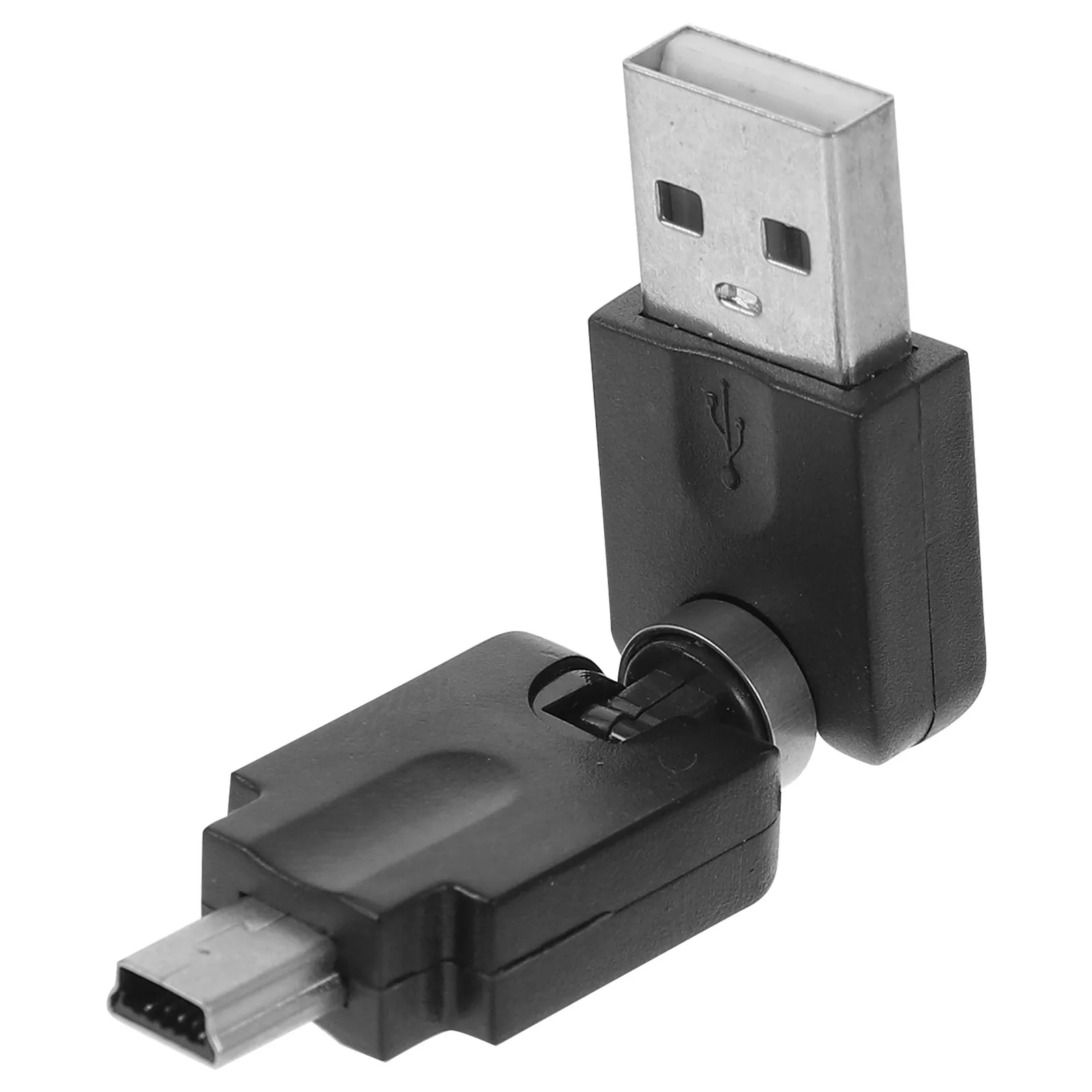 USB Male to Mini USB Female Adapter Compact Extender 360 Rotating Connector Enhanced Portability Fast Data Transfer for Phones