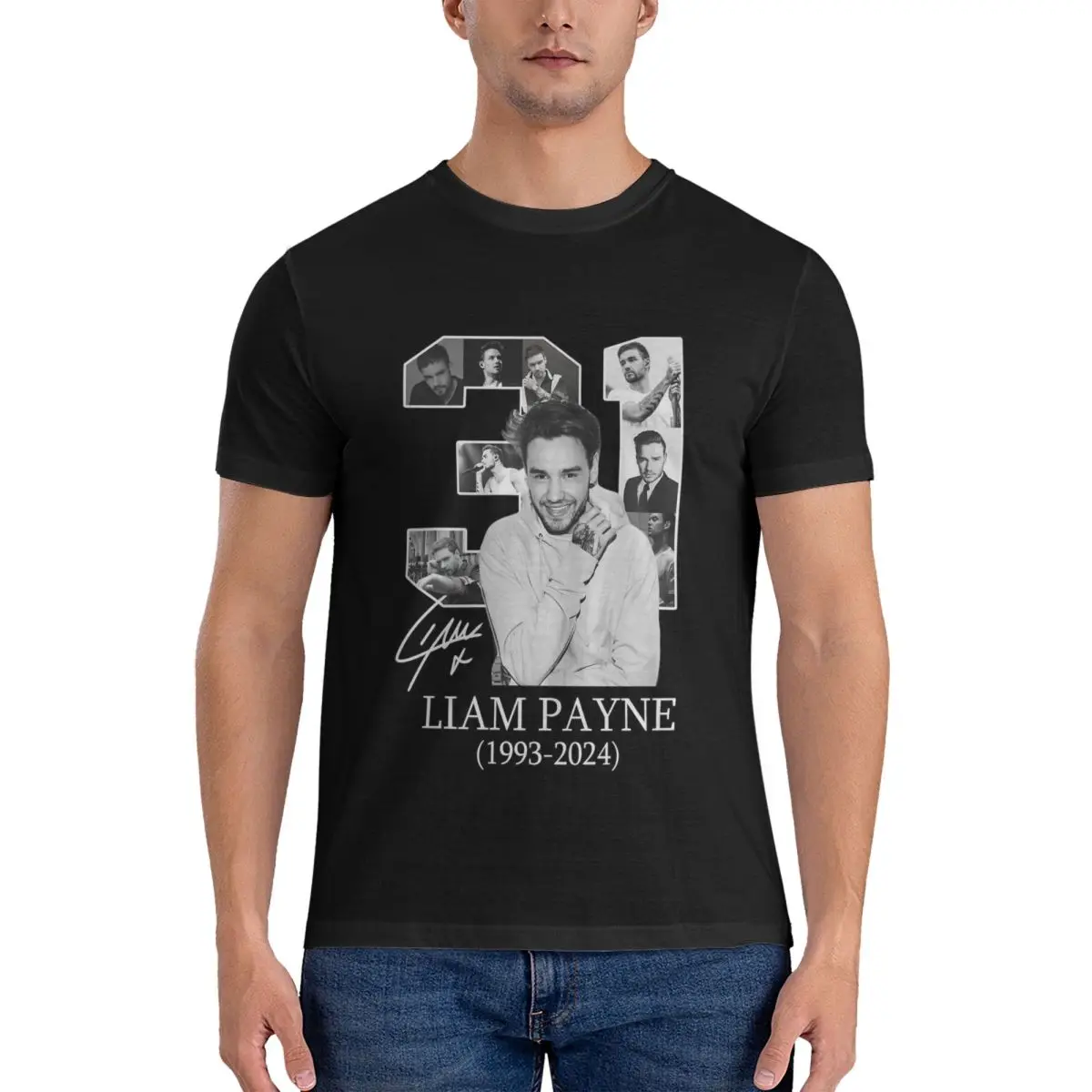 

Мужская футболка RIP Liam 1993-2024 Paney Liam Payne, одежда из 100% хлопка, футболка с короткими рукавами и круглым воротником, подарочные футболки fugees