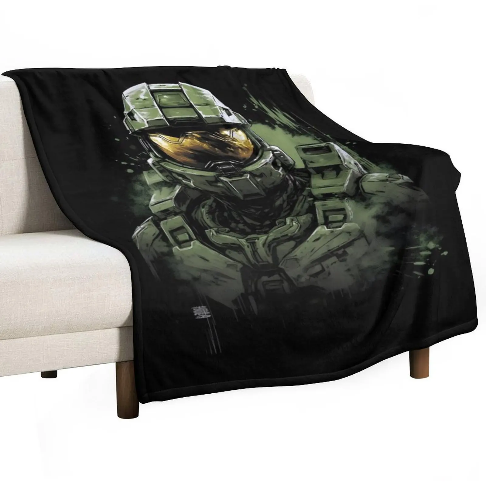 Master Chief Throw Blanket For Decorative Sofa Cute Plaid Soft Plush Plaid Blankets