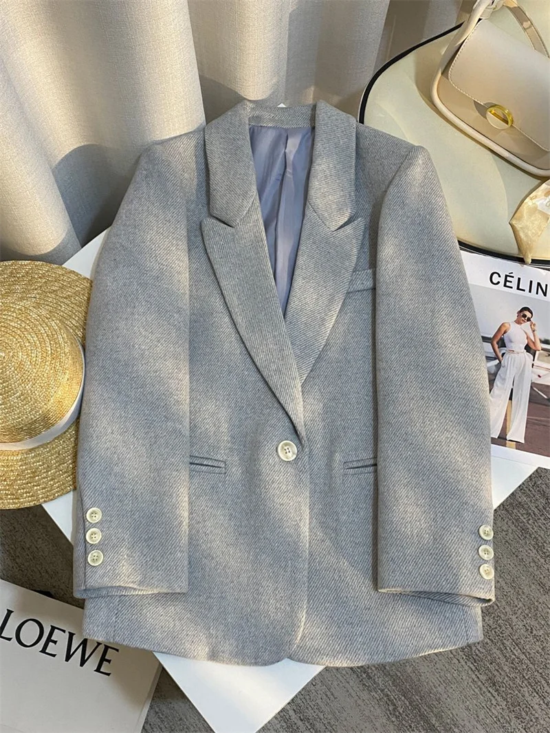 

Корейский весенне-осенний новый модный пиджак, женский свободный пиджак с длинными рукавами, повседневный темпераментный офисный универсальный женский пиджак, верхняя одежда