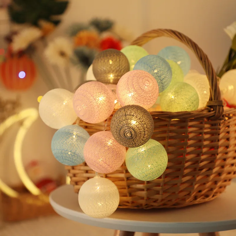 

20 Leds Cotton Balls Lights LED Fairy Garland Ball Light for Home Kid Bedroom Christmas Party Garden Holiday Lighting Decoration