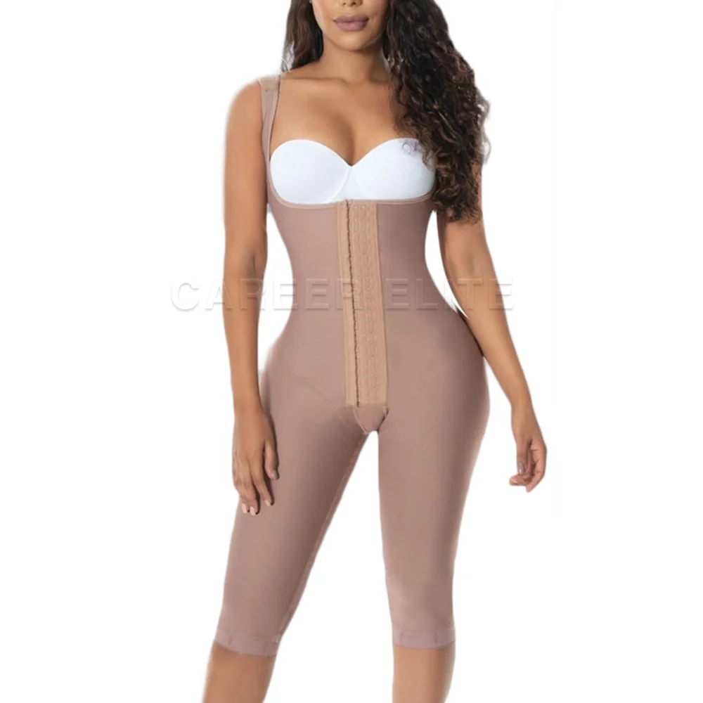 Fajas Shapewear Compression Fabric Abdominal Control Corset Adjustable Shoulder Clasps Buttock ​Lift System Bodysuit with Bones