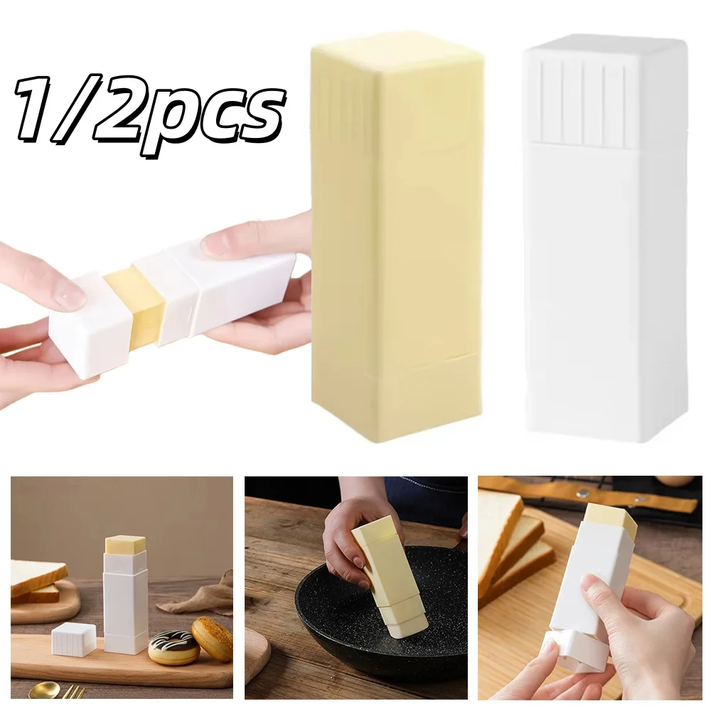 

1/2pcs Rotary Butter Spreader Plastic Spreaders With Swivel Base Butter Packaging And Storage Box Kitchen Baking Storage Tools