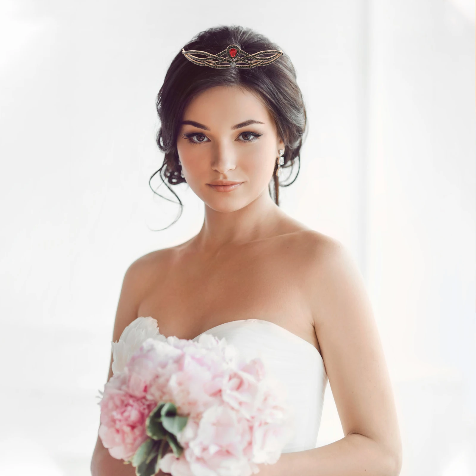

Baroque Crown Party Tiara for Women Vintage Bridesmaid Halloween Crowns Adult Rhinestone Headband