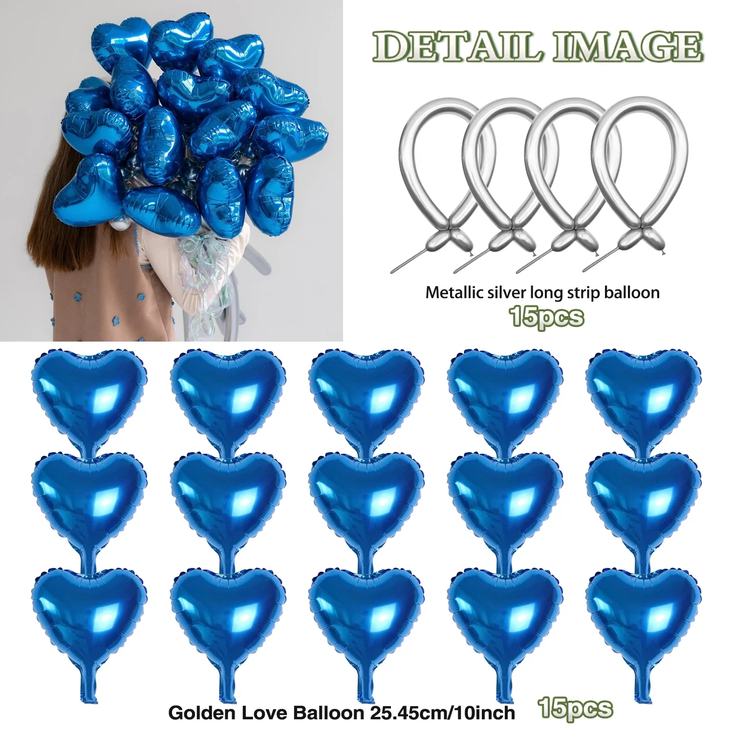 Liebesballon-Blumenstrauß-Set, rote und grüne Latex-DIY-lange Luftballons für Jahrestag, Hochzeit, Valentinstag, Geburtstagsfeiern