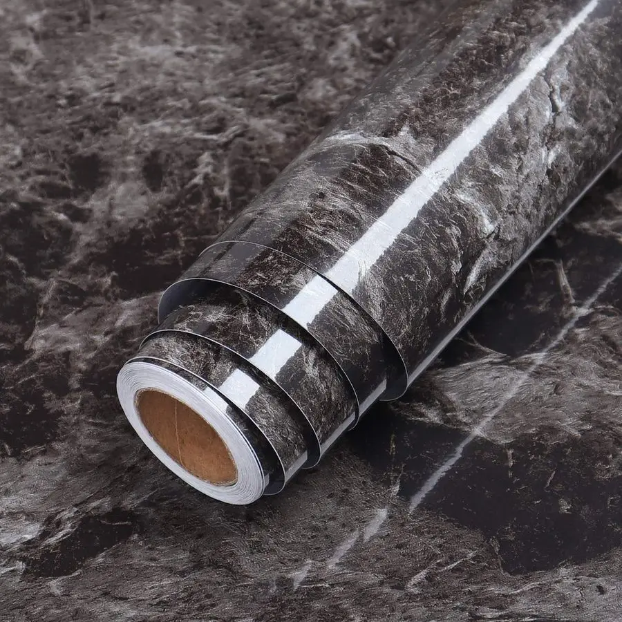 

Large Size 36x160 Dark Emperador Marble Contact Paper Removable Countertop Contact Paper Waterproof Self Adhesive Wallpaper Peel
