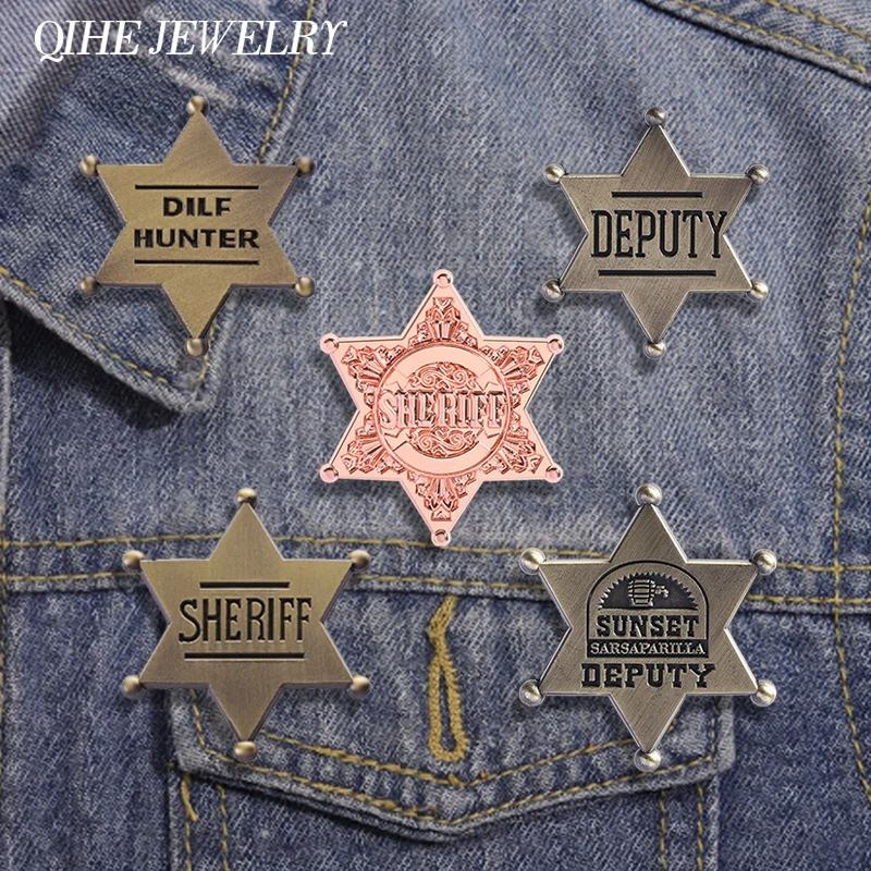 Retro Survival Rollenspiel Brosche Emaille Pins Sheriff Stellvertreter Sonnenuntergang Sarsaparilla Stellvertreter Broschen Revers Abzeichen Schmuck Geschenk