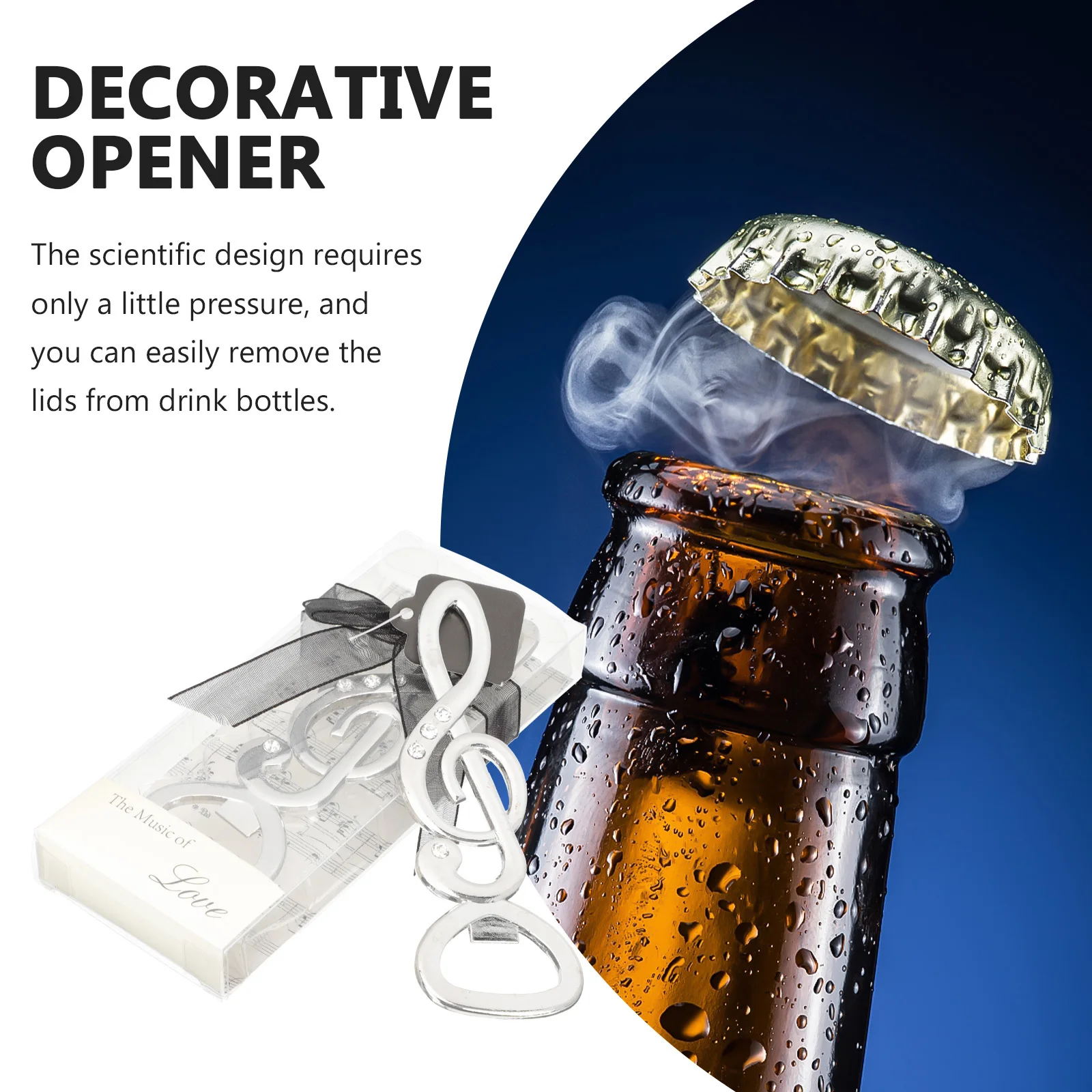 

2pcs Rhinestone Bottle Opener Note Shape Metal Craft Beer Opening Tool For Home Bar Travel Decorative Caps Lifter Party