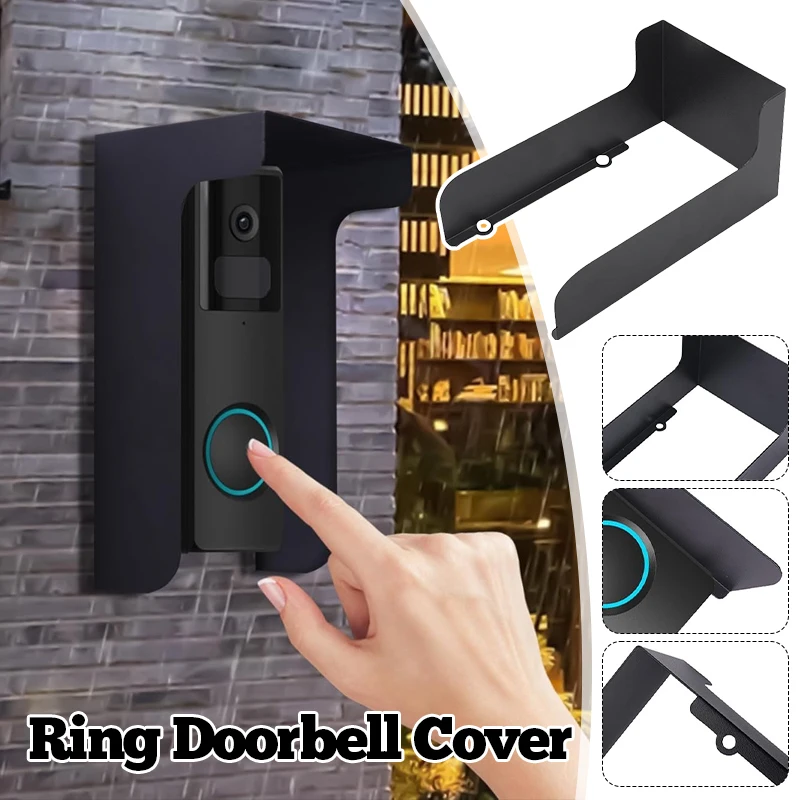

Doorbell Rain Cover Ring Doorbell Anti-Glare Cover Steel Doorbell Weather-Blocking Cover Protection For Most Doorbells