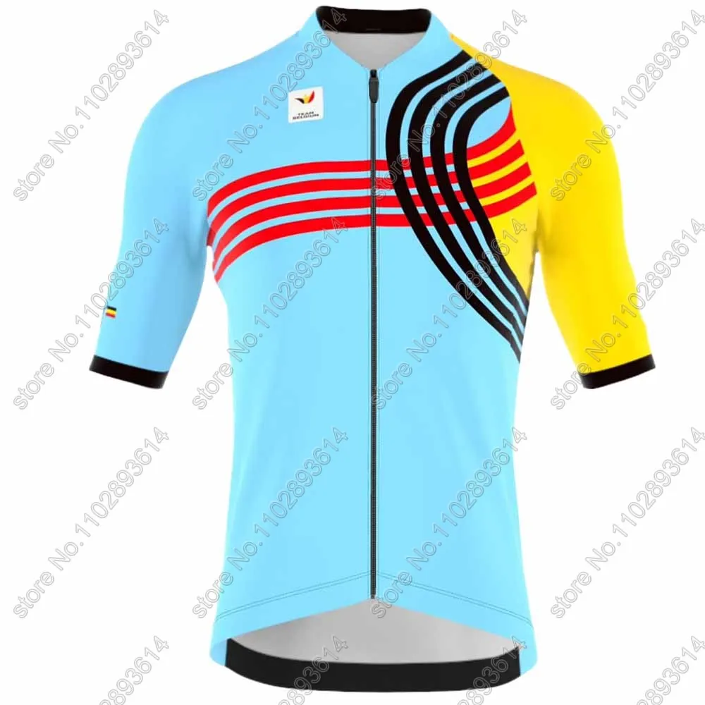 Belgium 2024 Cycling Jersey Set Belgian National Team Cycling Clothing Men Short Sleeve Kit Road Bike Shirt Suit Bib Shorts