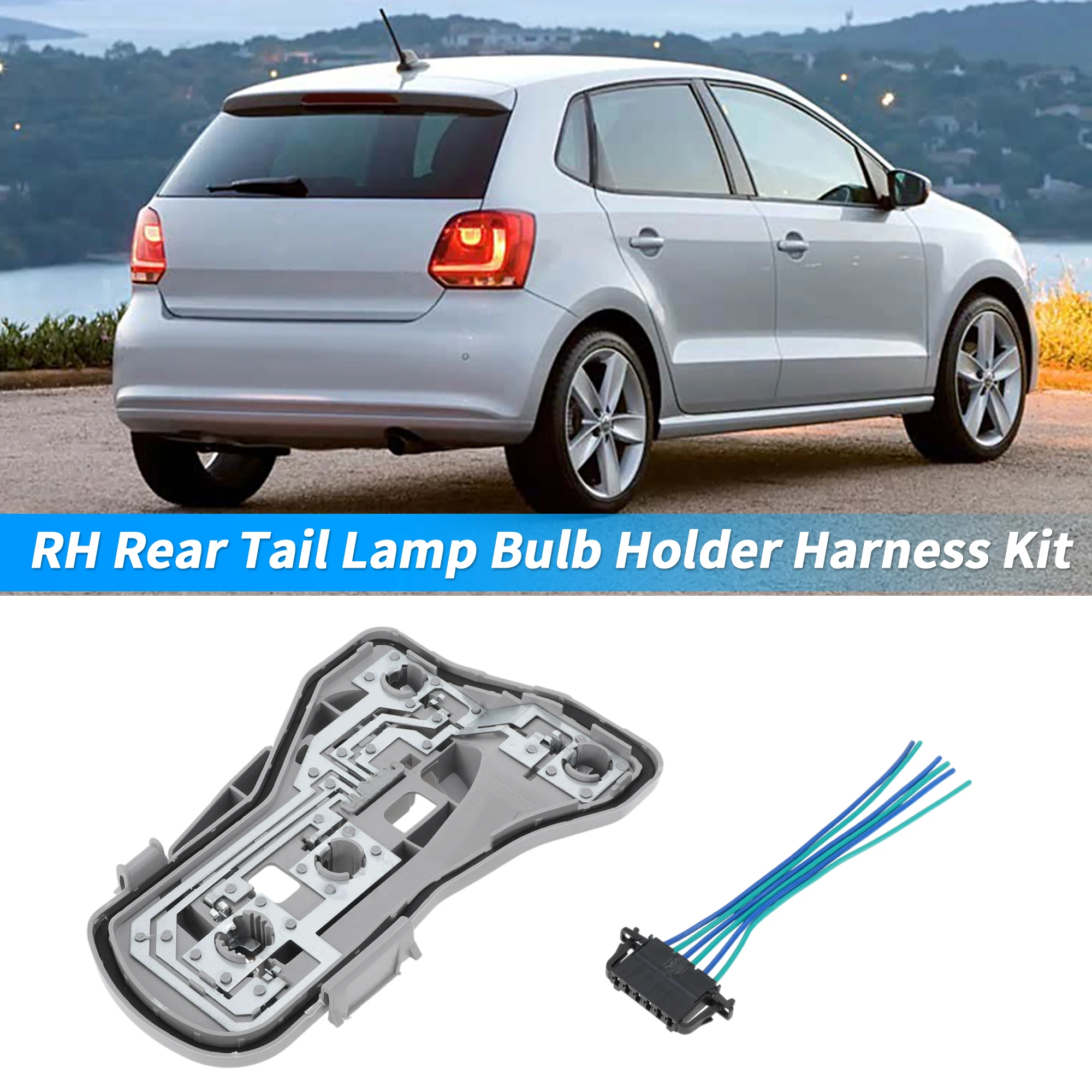 

X Autohaux розетка заднего правого заднего фонаря для Volkswagen Polo 2006-2010 No 6QD945258A