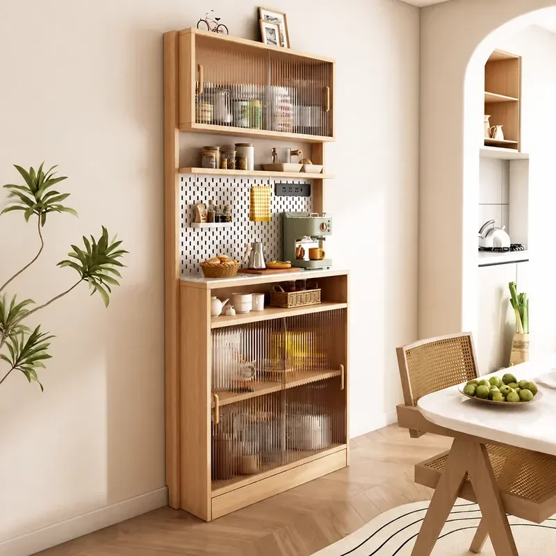 30cm Ultra Thin Wall Side Cabinet Narrow Dining Storage Unit for Kitchen Coffee Area Space Saving Integrated Against Wall