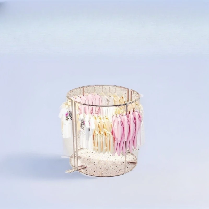 

Clothing store display rack Floor-to-ceiling children's clothing store creative arc circular display rack Middle shelf of store