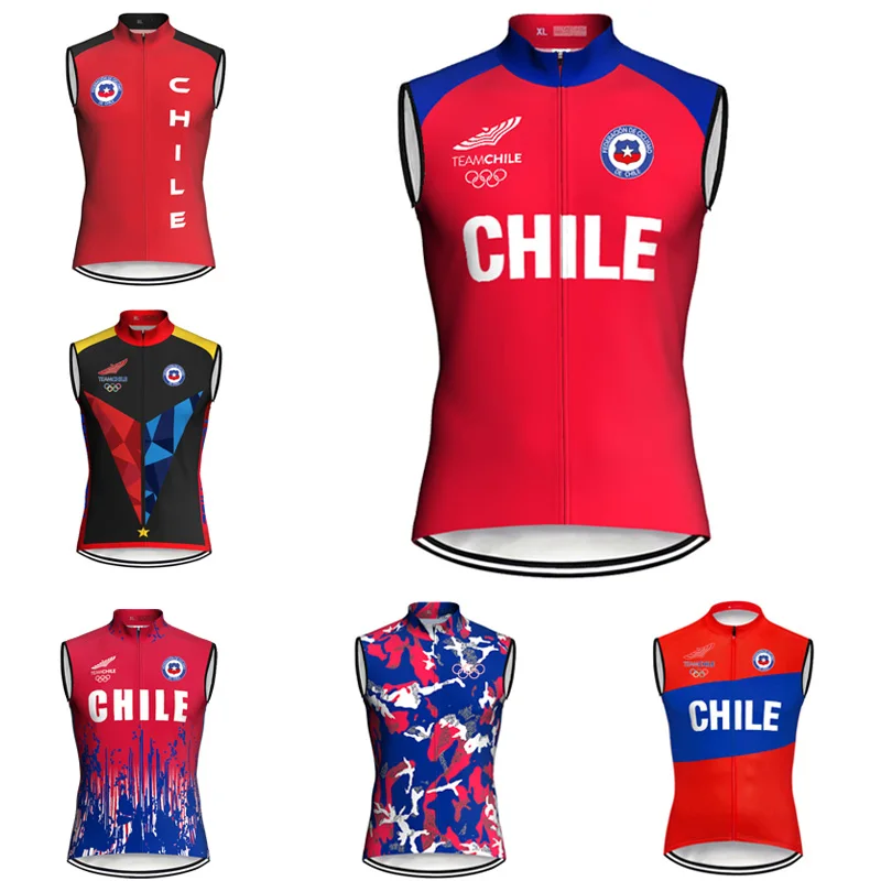 Fashion Vest Chile Jersey Pro Cycling  Ciclismo Sleevele Bicycle Undershirt Red Shirt Motocros Downhill Summer Top Sport Clothes